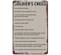 Cartel Placa, Credo De Los Soldados del Ejército De Los Estados Unidos, Placa De La Pared Póster Protección UV, Duradero Cartel De Advertencia para Oficina Garaje Sala De Estar, 20X30Cm