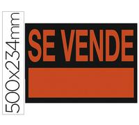 Cartel plastico /se vende/ rojo fluorescente -500x234 mm - SV01