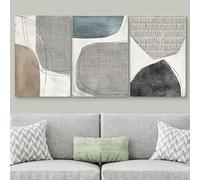 Cartel,Pósteres Modernos Minimalistas Impresos Lienzo Arte de Pared Pintura Geométrica Negro Marrón Pastel Ilustración Abstracta Arte Decoración Sala de Estar Cocina-30*50Cm*3Pcs (Impresión Sin Marco)