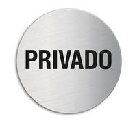 Cartel Privado Senal Placa en Acero INOX Ø 100 No. 7625