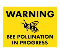 Cartel Prohibido Advertencia: Polinización por Abejas En Curso Protección UV Placa Cartel Resistente Placa Metálica para La Pared para Cocina Oficina Cafetería 20X30Cm
