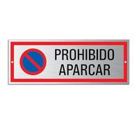 Cartel PROHIBIDO APARCAR Señal de aluminio para exterior 175 x65 mm grosor 1 mm (Adhesivo)