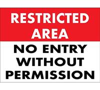 Cartel Prohibido Área Restringida Prohibida La Entrada Sin Permiso Decorativo Carteles Metal Protección UV Placa Metálica para Cocina Decoración Sala De Estar 20X30Cm