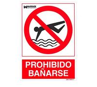 Cartel Prohibido Bañarse 30x21 cm.