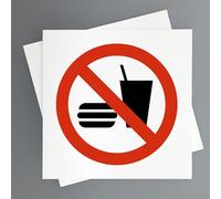 Cartel Prohibido Comer o Beber Pack 2ud de 19x19 cm Normativa No se Permite Comer ni Beber (Prohibido Comer o Beber)