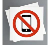 Cartel Prohibido Movil Pack 2ud de 19x19 cm No Permitido el Uso del Telefono (Prohibido usar el móvil)