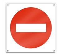 Cartel Prohibido Pasar 42x42 cm Lona Impresa Señal de Advertencia Zona de Obras (Prohibido)