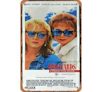 Cartel retro de hojalata con tarjetas postales desde el borde, póster de la película Meryl Streep Shirley MacLaine, póster de metal, clásico, película y televisión, arte de pared para bar y club