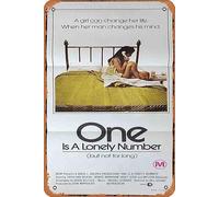 Cartel retro de hojalata con texto en inglés "One Is A LONELY NUMBER Daybill" Trish Van Devere Monte Markham Janet Leigh Classic Movie TV Poster Decor Wall Art Painting Poster Musical Bar Pub Cafe