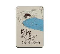 Cartel retro de metal con texto en inglés «Relax And Ignore The False Sense of Urgency Line» para decoración de pared, 20 x 30 cm