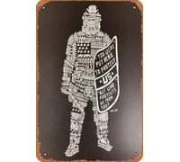 Cartel retro de metal con texto en inglés "Who Protect Us From You Public Enemy" 2020, cartel vintage de metal de 30,5 x 20,3 cm, decoración de pared