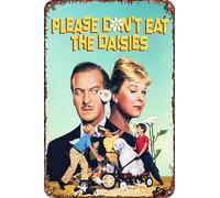 Cartel retro divertido de metal con texto en inglés "Please Don't Eat the Daisies" para decoración de pared del hogar al aire libre, 8 x 12 pulgadas