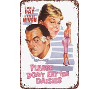 Cartel retro divertido de metal con texto en inglés "Please Don't Eat the Daisies" para decoración de pared del hogar al aire libre, 8 x 12 pulgadas