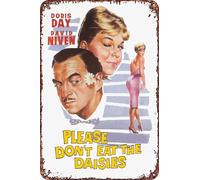 Cartel retro divertido de metal con texto en inglés "Please Don't Eat the Daisies" para decoración de pared del hogar al aire libre, 8 x 12 pulgadas