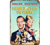 Cartel retro divertido de metal con texto en inglés "Please Don't Eat the Daisies" para decoración de pared del hogar al aire libre, 8 x 12 pulgadas