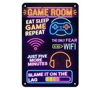 Cartel Retro Letrero de Hojalata para Juego,Decoración Retro para Sala de Juegos para Hombre,Póster Artístico Accesorios De Pared