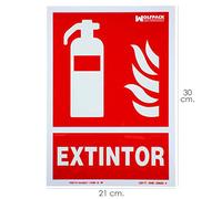 Cartel/Señal Fluorescente Extintor 30x21 cm.