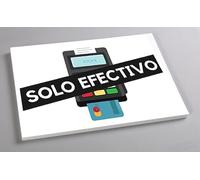 Cartel "Solo Efectivo" en Lámina de Foam A4 - Señalización para Comercio, Bar, Cafeteria, Panaderia Feria y Restaurant | Letrero Solo Efectivo