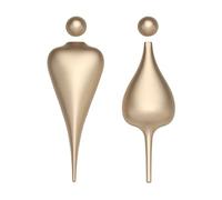 Cartel unisex para la puerta del aseo, Letrero de baño Decoración Conjunto de figuras de inodoro for hombres y mujeres Letrero de inodoro moderno de aluminio de aviación(Gold)