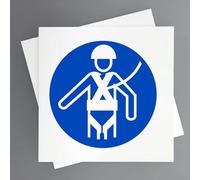 Cartel Uso Obligatorio de Arnes Pack 2ud de 19x19 cm Señal Obligacion Uso de EPIS y Seguridad Industrial (Uso Obligatorio Arnes)