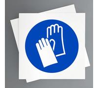 Cartel Uso Obligatorio Guantes Pack 2ud de 19x19 cm Señal Obligacion Uso de EPIS y Seguridad Industrial (Uso Obligatorio Guantes)