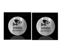 Cartel vigilancia exterior interior 2 unidades señales redondas 10 cm aluminio reflectante autoadhesivo para puerta ventana muro seguridad hogar oficina