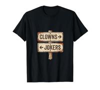 Cartel Vintage de Payasos a la Izquierda Jokers To The Right Camiseta gráfica económica, Hombre, Negro, XL