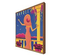 Cartel Vintage Retroiluminado Napoli: Serie Viajera