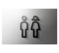 Cartel Wc Centro comercial, supermercado, residencial, arte moderno for el hogar, decoración, letrero, baño, puerta de baño acrílica, pegatina con números for pared(7,25x16cm Gold)