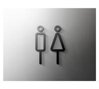 Cartel Wc Centro comercial, supermercado, residencial, arte moderno for el hogar, decoración, letrero, baño, puerta de baño acrílica, pegatina con números for pared(5,18x11cm Gold)