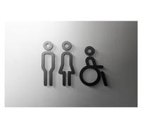 Cartel Wc Centro comercial, supermercado, residencial, arte moderno for el hogar, decoración, letrero, baño, puerta de baño acrílica, pegatina con números for pared(19,18x11cm Black)