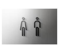 Cartel Wc Centro comercial, supermercado, residencial, arte moderno for el hogar, decoración, letrero, baño, puerta de baño acrílica, pegatina con números for pared(14,18x11cm Black)