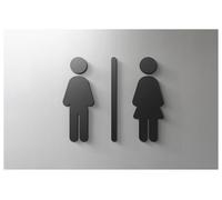 Cartel Wc Letrero de acrílico for baño masculino y femenino, for baño, salón, 3D, inodoro, moderno, minimalista, restaurante, hotel, autoadhesivo(9,Width 35cm)