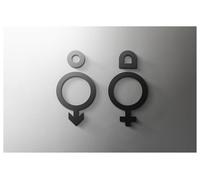 Cartel Wc Letrero de acrílico for baño masculino y femenino, for baño, salón, 3D, inodoro, moderno, minimalista, restaurante, hotel, autoadhesivo(17,Width 18cm)