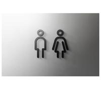 Cartel Wc Letrero de acrílico for baño masculino y femenino, for baño, salón, 3D, inodoro, moderno, minimalista, restaurante, hotel, autoadhesivo(13,Width 35cm)