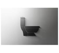 Cartel Wc Letrero de acrílico for baño masculino y femenino, for baño, salón, 3D, inodoro, moderno, minimalista, restaurante, hotel, autoadhesivo(31,Width 18cm)