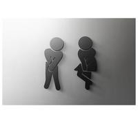 Cartel Wc Letrero de acrílico for baño masculino y femenino, for baño, salón, 3D, inodoro, moderno, minimalista, restaurante, hotel, autoadhesivo(20,Width 25cm)