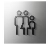 Cartel Wc Letrero de baño con flecha en relieve 3D flotante mate, elegante etiqueta de pared for puerta de baño, letrero for WC, número de casa(7,Width 20cm)