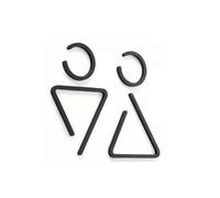 Cartel Wc Letrero de pared acrílico for baños | Diseño exquisito, construido for durar | Señalización transparente for baños y aseos(Black)