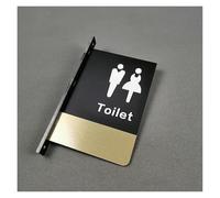 Cartel Wc Letrero de puerta de doble cara con montaje lateral, recordatorio for baños, letrero for baños de hombres y mujeres, letrero for baños de hoteles(Double-sided)
