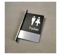 Cartel Wc Letrero de puerta de doble cara con montaje lateral, recordatorio for baños, letrero for baños de hombres y mujeres, letrero for baños de hoteles(Double-sided-01)