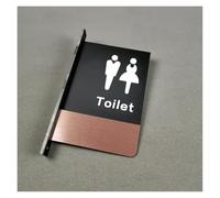 Cartel Wc Letrero de puerta de doble cara con montaje lateral, recordatorio for baños, letrero for baños de hombres y mujeres, letrero for baños de hoteles(Double-sided-02)