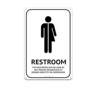 Cartel Wc Letrero divertido for baño de todo género, metal for letreros de casa de trabajo transgénero(40x30.0cm)