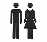 Cartel Wc Pegatinas de pared for WC Letreros for inodoros Letrero for baño Placa for superficie de espejo Letreros for puertas for hombre y mujer Letrero Póster Bronce(BLACK)