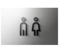 Cartel Wc Placa de letrero de baño de oro negro 3D, etiqueta adhesiva for puerta de baño, soporte for inodoro, tablero de señalización, arte, decoración de baño de hotel(22,Black 25x16cm)