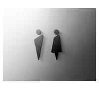 Cartel Wc Placa de letrero de baño de oro negro 3D, etiqueta adhesiva for puerta de baño, soporte for inodoro, tablero de señalización, arte, decoración de baño de hotel(5,Black 25x16cm)