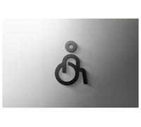 Cartel Wc Placa de letrero de baño de oro negro 3D, etiqueta adhesiva for puerta de baño, soporte for inodoro, tablero de señalización, arte, decoración de baño de hotel(20,Grey 25x16cm)