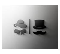 Cartel Wc Placa de letrero de baño de oro negro 3D, etiqueta adhesiva for puerta de baño, soporte for inodoro, tablero de señalización, arte, decoración de baño de hotel(11,Gold 25x16cm)