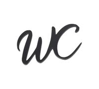 Cartel WC,Placa para Puerta de Inodoro - Placa Wc para Puerta Adhesivo Letreros Autoadhesivos para Wc de Invitados Cartel para Aseos Negro Unisex Pegatinas