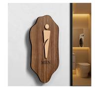 Cartel Wc Señalización de madera for inodoro, señalización de baño for hombres y mujeres, WC de Hotel, pegatina de pared for inodoro, señal de instrucciones for baño, decoración del hogar(1,25x12cm)